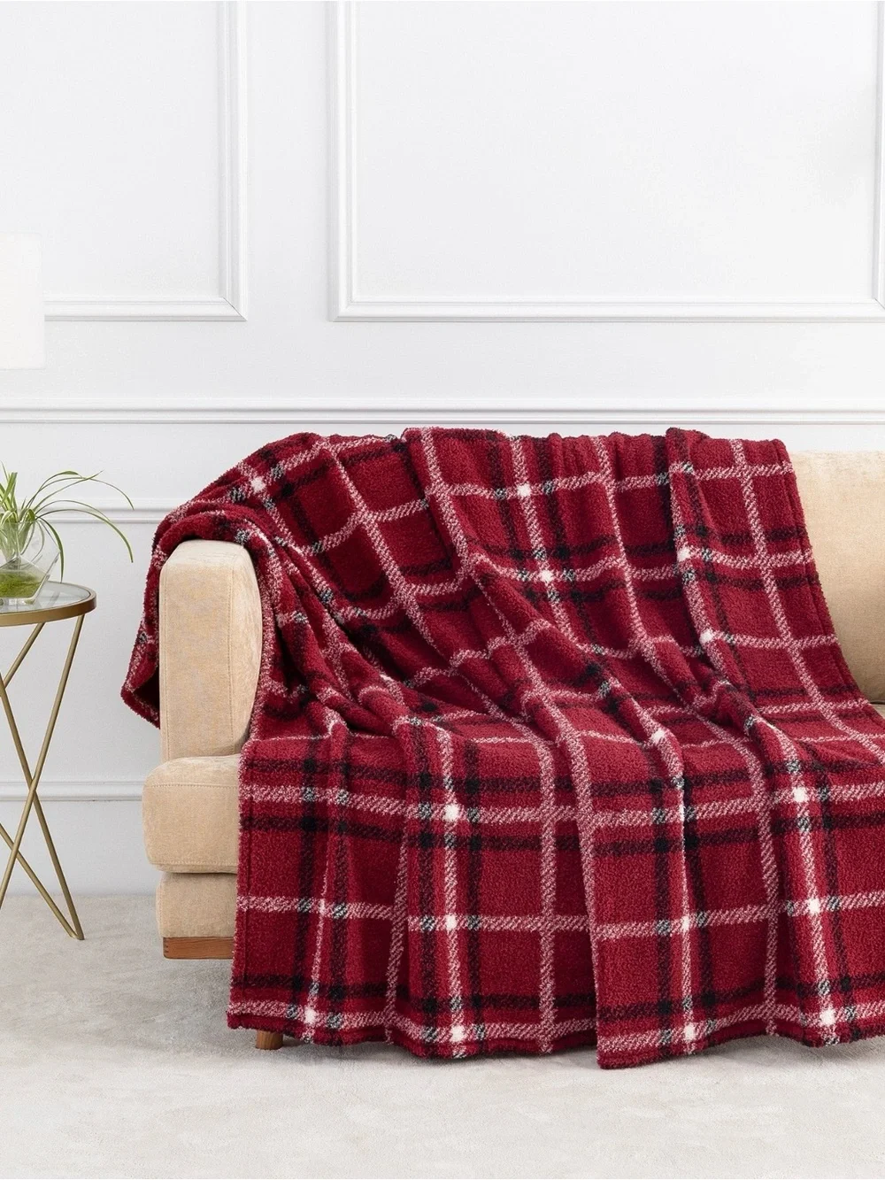 Berkshire Red Plaid Ultra Plush Throw